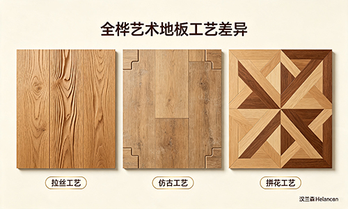 拉丝/仿古/拼花，全桦艺术地板工艺差异｜汉兰森Helancen